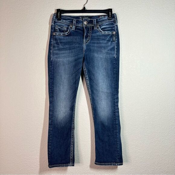 Silver Jeans Co‎ Blue Denim Suki High Capri Straight Jeans Womens Size 26W x 23L - Picture 1 of 10